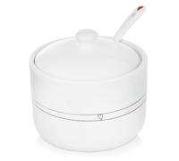 Sucrier en céramique blanche avec cuillère HEART 300 ml