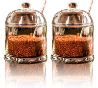 Sucrier en verre 270 ml avec couvercle et cuillère Vendos85