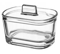 KADAX Sucrier, sucrier en verre, pot à épices avec couvercle ergonomique, récipient en verre transparent pour le sucre, pot à épices avec base renforcée, avec anse (ovale)