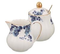 Sucrier et Pot à Crème en Céramique, Ensemble Vintage Blanc
