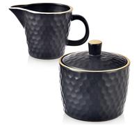 Sucrier pot lait TEA TIME céramique noire 100 ml / 320 ml 2 pièces