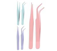 Sucritude 6 Pièces Pince Stickers Nail Art Ongles, Extensions De Cils De Haute Qualité, Pince Brucelle Pour Scrapbooking - Avec Couverture Coude Autocollants