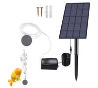 Sucritude Aérateur d'Étang Solaire Autonome - Oxygénateur à Énergie Solaire pour Étang - Système Silencieux avec Pierre à Bulles pour Petits Bassins, Jardin, Aquariums et Décor Extérieur