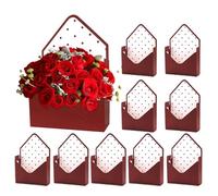 Sucritude Boîte Enveloppe pour Bouquet,10 Pièces Enveloppe Pliable Romantique Pour Saint-Valentin - Boîte Arrangement Floral Pour Fêtes,Pour Épouse Petite Amie Roses Œillets Elisiros Anniversaire