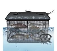 Sucritude Bourriche À Poisson Flottante,Panier À Poissons Portable Réfléchissant - Cage de Grande Capacité pour Poissons Vivants Pêchés en Eau Douce ou Salée
