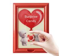 Sucritude Cadre Photo Distributeur De Bonbons - Ours De Noël Machine À Boules De Gomme Pratique,Cadre à Snacks Machine à Boules de Gomme sur Pied | Pour Noix Dessert Chocolat Snack Fête Anniversaire