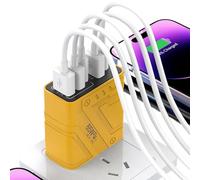 Sucritude Chargeur USB,65W Chargeur Secteur Multiport avec Protection Court-Circuit - Bloc USB - pour Une Utilisation en Intérieur À La Maison Au Bureau en Voyage Et en Déplacement