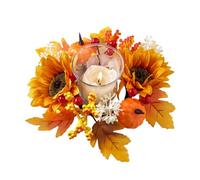 Sucritude Couronnes de Bougies d Automne | Guirlande Rustique avec Un Centre de 7,5 cm de Diamètre - Couronnes D Automne pour Bougies,pour Cuisine D Halloween Thanksgiving Maison Noël Fêtes
