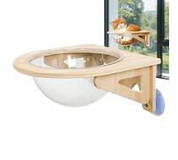 Sucritude Meuble Mural pour Chat | Caverne pour Animal De Compagnie À Ventouse en Bulle Transparente - Perchoirs À Fixer Au Mur pour Chats | pour Cuisine Salon Intérieur Appartement Coin Chambre