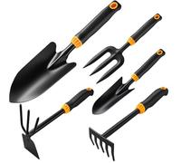 Sucritude Pelles de Jardinage | 5 Pièces Pelles de Jardin à Main | Set d'Outils de Jardin avec Transplantoir pour Aménagement Extérieur, Camping, Plates-Bandes, Balcon, Culture et Pelouse