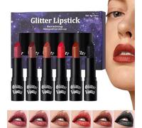 Sucritude Rouge à Lèvres Nacré,Brillant à Lèvres Lumineux - 6 Pièces Couleur Étincelante Résistant Aux Traces Pour Toutes Occasions