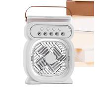Sucritude Ventilateur Portable,Petit Ventilateur de Bureau Portable | 3 Vitesses Humidificateur avec Veilleuse LED Douce pour Intérieur Camping Plage Voyage Été
