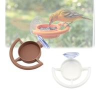 Suction Cup Bird Feeder Holder,Bird Feeder Window Suction Cup Holder for Seeds & Jelly,Windows Mount Outdoor Birds Feedesr,Weather Proof & Easy to Clean Window Bird Feeders (Coffee+White)