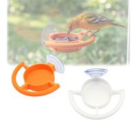 Suction Cup Bird Feeder Holder,Bird Feeder Window Suction Cup Holder for Seeds & Jelly,Windows Mount Outdoor Birds Feedesr,Weather Proof & Easy to Clean Window Bird Feeders (Yellow+White)