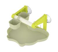 Suction Cup Bird Perch - 3-in-1 Parrot Play Stand | with Food Bowl & Tray