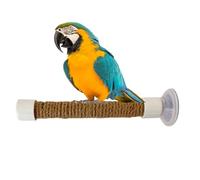 Suction Cup Bird Perch, Parakeet Wall Rack, 4.92in Training Toy Cage, Strong Grip Suction, Easy Clean Acrylic for Large Size, Window, Car, Mirror, Bath Use