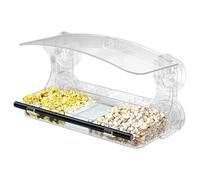 Suction Cup Birds, Transparent Acrylic Window Bird Feeder with Strong Suction, 9,84 x 5,12 x 5,51 pouces, Detachable Leak Preuve Food Box for Indoor Viewing, Patio, Backyard, Deck, Balcony, Apartment
