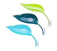 Suction Cup Frog Plant, 3-Piece Reptile Decorations, ABS Tank Leaf with Suction Cup, Turtle Terrace Basking Accessory, Realistic Look for Geckos, Lizards, Amphibians, Terrarium Decor, 18.5x7.2cm