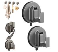 Suction Cup Hooks for Shower,Suction Cup Hooks for Wreaths on Glass,No Drill Hook for Bathroom Hanging Towels Holder,Wreath Hanger for Front Door for Fall Decorating Christmas Thanksgiving (2pcs)