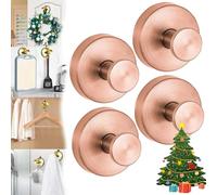 Suction Cup Hooks for Wreaths on Glass, Suction Cup Wreath Hanger, Wreath Suction Cups for Front Door, Hanging 15 Lbs, Waterproof & Rustproof, For Wreath, Shower, Glass, Door, Windows (4PCS,Rose Gold)