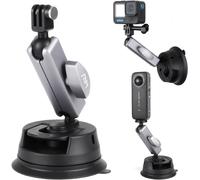 Suction Cup Mount for GoPro, Insta360 Action Camera Car Mount, Dual Spherical Head Adapter for Windscreen and Car Window