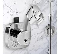 Suction Cup Shower Head Holder, Shower Head Holder Suction Design, No Drilling Required 360° Rotatable Adjustable Holds up to 10kg, Easy Installation Rust Resistant & Non-Slip Support (argenté)