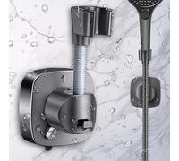 Suction Cup Shower Head Holder, Shower Head Holder Suction Design, No Drilling Required 360° Rotatable Adjustable Holds up to 10kg, Easy Installation Rust Resistant & Non-Slip Support (gris)