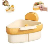 Suction Cup Sink Corner Rack, Food Waste Catcher for Sink, Corner Sink Strainer, Triangular Sinks Basket Shelf with Suction Cup Sucker, Corner Hanging, for Kitchen Bathrooms Dishware (Yellow)