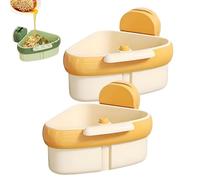 Suction Cup Sink Corner Rack, Press Automatic Dumping Sink Strainer Basket, Space-Saving Kitchen and Bathroom Organizer for Kitchen Bathroom Dishware (Yellow,2Pcs)