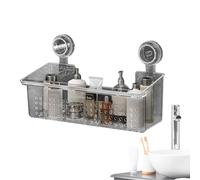 Suction Cup Storage Rack - Wall-Mounted Bathroom Shelf Organizer, Bathroom Storage Organizer, Stable Shower Holder Bathrom Basket For Shampoo, Soap, Cleaning Supplies, Space-Saving Rack, Easy Installa