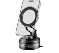 Suction Mobile Holder, Magnetic Rotation Stand, Foldable Support System with Secure Grip Design, Compact Automotive Phone Mount Build, Minimal Travel Accessory Unit, Car Holder for Navigation Use