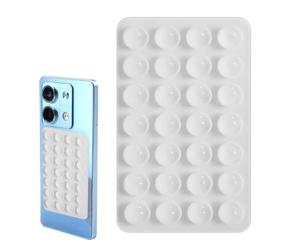Suction Phone Grip - Silicone Case Mount, Multi-Angle Adjustable Holder | Solid Color Square Build | Refrigerator Glass Tiles Driving Bathing, Compact Social Media Content Creator Accessory Tool