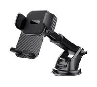 Suction Phone Mount, 360 Degree Rotatable Holder, Adjustable Arm Cradle with Secure Lock, Anti Slip Silicone Clamp, Dashboard Windshield Mount with Stable Grip, Car Accessory for Navigation Driving