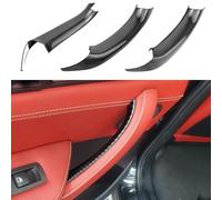 Sucxyor 3PCS Compatible avec Poignée Intérieure BMW X3 F25 2010-2016 Poignée de Porte Intérieure X4 F26 2014-2017 Poignée Intérieure Arrière Gauche + Poignée de Porte Droite X3 X4 - Fibre de Carbone