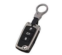 Sucxyor Compatible avec Volkswagen Coque Protection Clé VW Golf 4/5/6 Polo Up Jetta Alliage de Zinc Coque de Couverture de clé Passat T*iguan Skoda Seat Leon étui pour vec Porte Clés