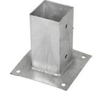 Sud Bois Support pied de poteau bois carré à fixer galvanisé à chaud 14 x 14 cm