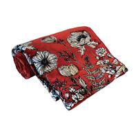Sud Etoffe - Edredon Velours Fleuri avec Garniture Vieux Rose 80x200 cm