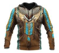 Sud-Ouest Amérindien Tribal Indien Imprimé 3D Femmes Hommes Sweats à Capuche Manches Longues Sweatshirt à Capuche Décontracté Veste Tops