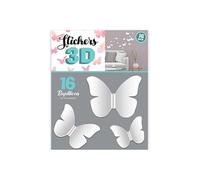 Sticker mural TCS 16 Adhésifs décoratifs 3D papillons blancs