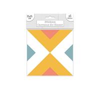 Sud Trading - 6 Stickers carreaux de ciment - 15 x 15 cm - Triangles Jaune et orange