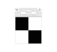 Sud Trading - 6 Stickers carreaux de ciment - 15 x 15 cm - Carrés Noirs et blancs
