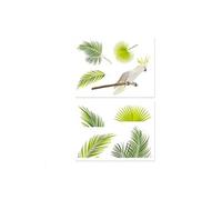 SUD TRADING Adhésifs de vitres cacatoes - 2 panneaux 40 x 30 cm