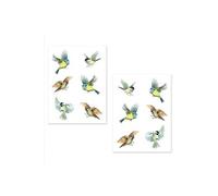 SUD TRADING Adhésifs de vitres Oiseaux - 2 panneaux 40 x 30 cm