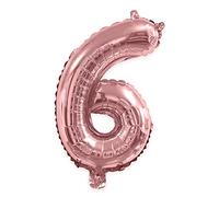 Sud Trading Ballon Metallique Chiffre 6- Taille 35 cm Couleur Rose