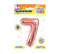 Sud Trading Ballon Metallique Chiffre 7- Taille 35 cm Couleur Rose