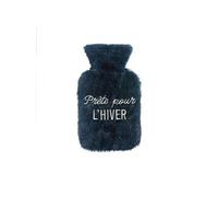 SUD TRADING Bouillotte fourrure bleue pailletée - Contenance : 1 litre