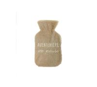 SUD TRADING Bouillotte fourrure écru pailleté - Contenance : 1 litre