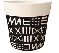 SUD TRADING Cache Pot de Fleurs en Bambou Beige et noir - Hauteur 6.1 cm - Diamètre 7.2 cm Noir G