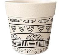 SUD TRADING Cache Pot de Fleurs en Bambou Beige et noir - Hauteur 6.1 cm - Diamètre 7.2 cm Noir G