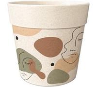 SUD TRADING Cache Pot de Fleurs en Bambou Visage - Hauteur 6.1 cm - Diamètre 7.2 cm G